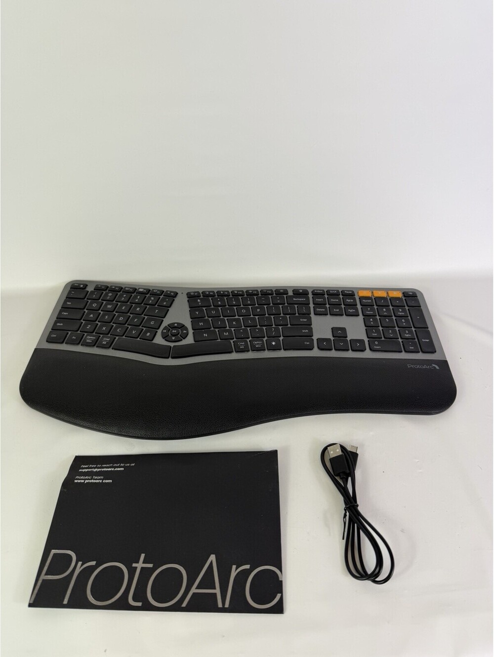 ProtoArc EK01 Plus Backlit Ergonomic Split Keyboard Grey Black